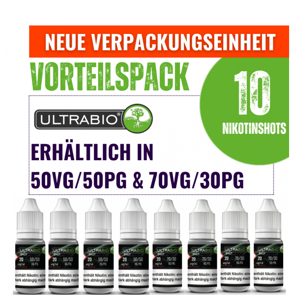 Ultrabio Nikotinshot / Nikotinbooster - Vorteilspack