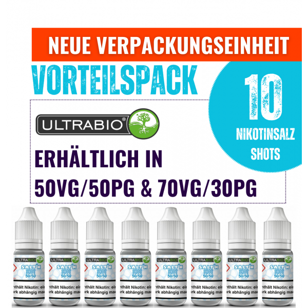 Ultrabio Nikotinsalz Shot/Booster - Vorteilspack