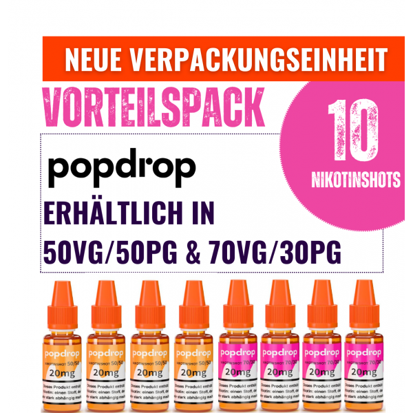 POPDROP Nikotinshot / Nikotinbooster - Vorteilspack